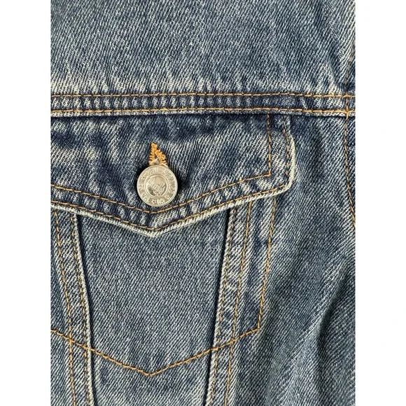 VTG Levi's Silver Tab Trucker Jean‎ Jacket Youth 10-12 yrs Denim Sherpa Collar - Picture 8 of 16